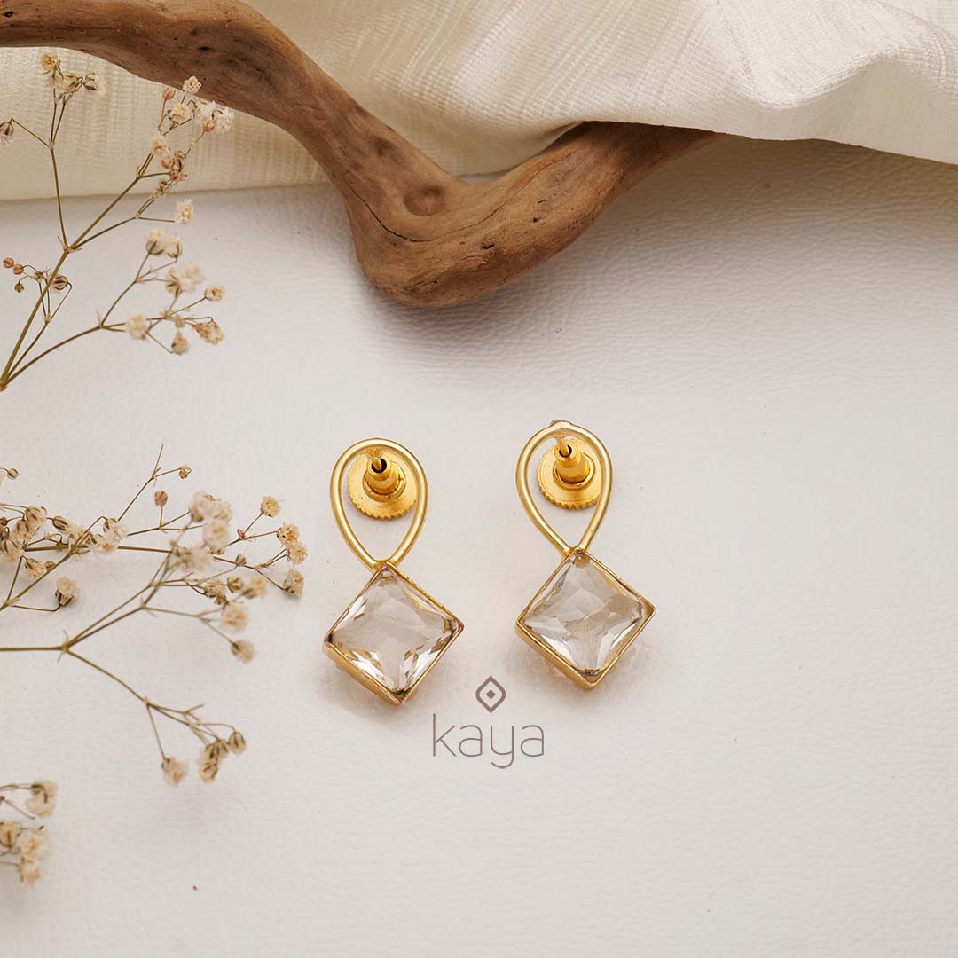 Crystal Stone Earrings (color option) -KE100441