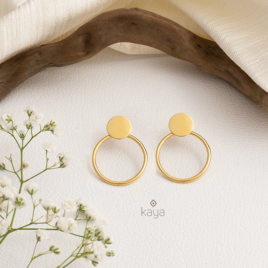 Contemporary Brass Circle Earrings - AS100707