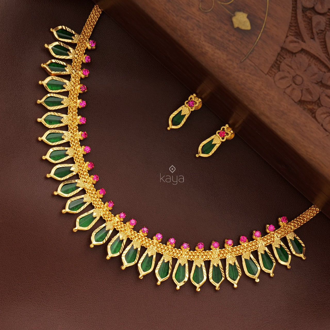 Gold tone Nagapadam Necklace Earring set (color option) PP100145